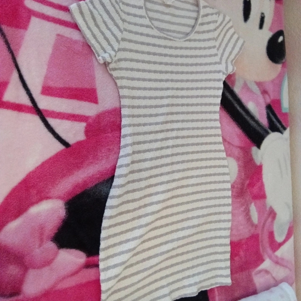 See You Monday Beige and White Striped Top